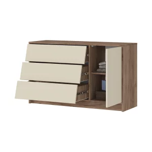 купить рейн км 01 комод 1200 (1200х720х400) фасад кашемир/корпус дуб крафт табачный в Краснодаре