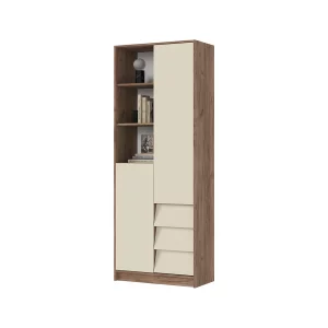 РЕЙН СТЛ 01 Стеллаж (800х2100х400) Фасад КАШЕМИР/Корпус ДУБ КРАФТ ТАБАЧНЫЙ