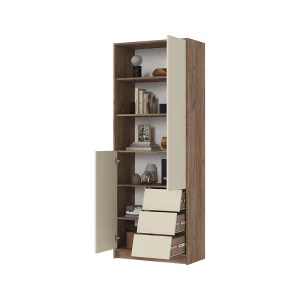 купить рейн стл 01 стеллаж (800х2100х400) фасад кашемир/корпус дуб крафт табачный в Краснодаре