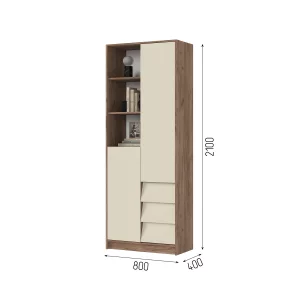 РЕЙН СТЛ 01 Стеллаж (800х2100х400) Фасад КАШЕМИР/Корпус ДУБ КРАФТ ТАБАЧНЫЙ Краснодар