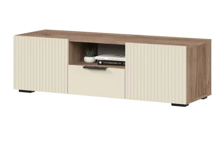 СОНАТА ТВ 01 Тумба ТВ (1200х365х400) Фасад МДФ МОНО КЕРАМИКА/Корпус ДУБ КРАФТ ТАБАЧНЫЙ