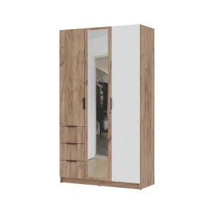 купить орегон шк 03 шкаф 3х-створчатый (1200х2100х500) фасад мдф асфальт супермат,дуб крафт табачный/корпус дуб крафт табачный в Краснодаре
